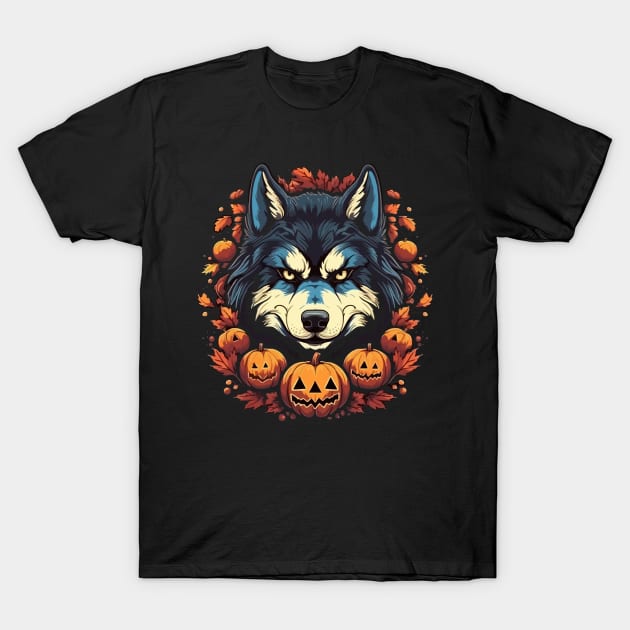 Alaskan Husky Halloween T-Shirt by JH Mart